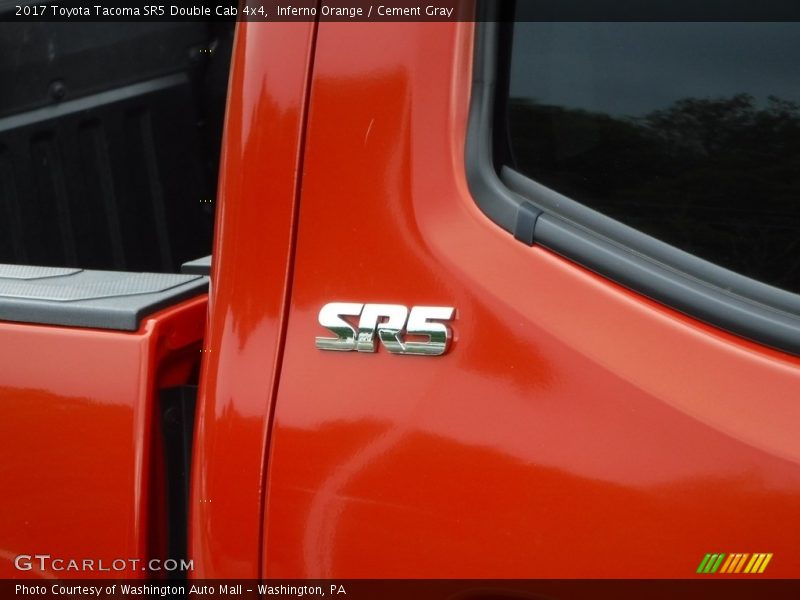 Inferno Orange / Cement Gray 2017 Toyota Tacoma SR5 Double Cab 4x4