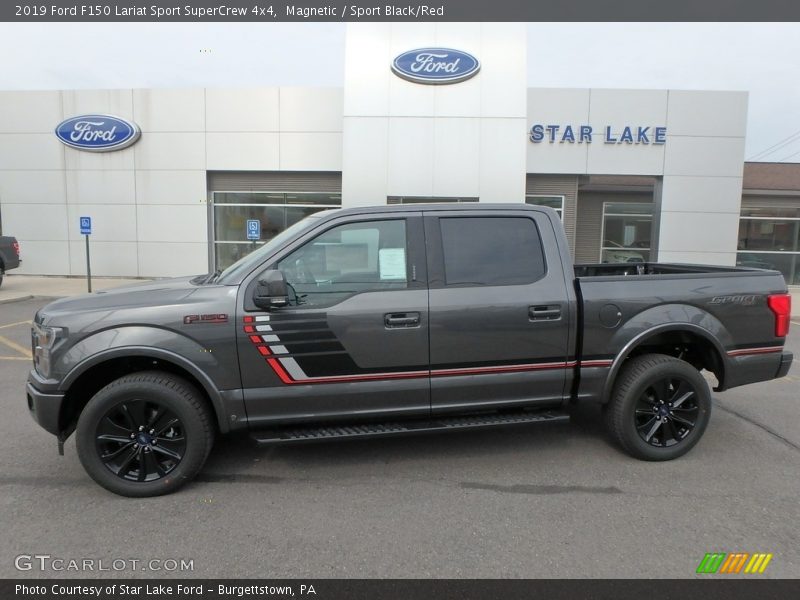 Magnetic / Sport Black/Red 2019 Ford F150 Lariat Sport SuperCrew 4x4