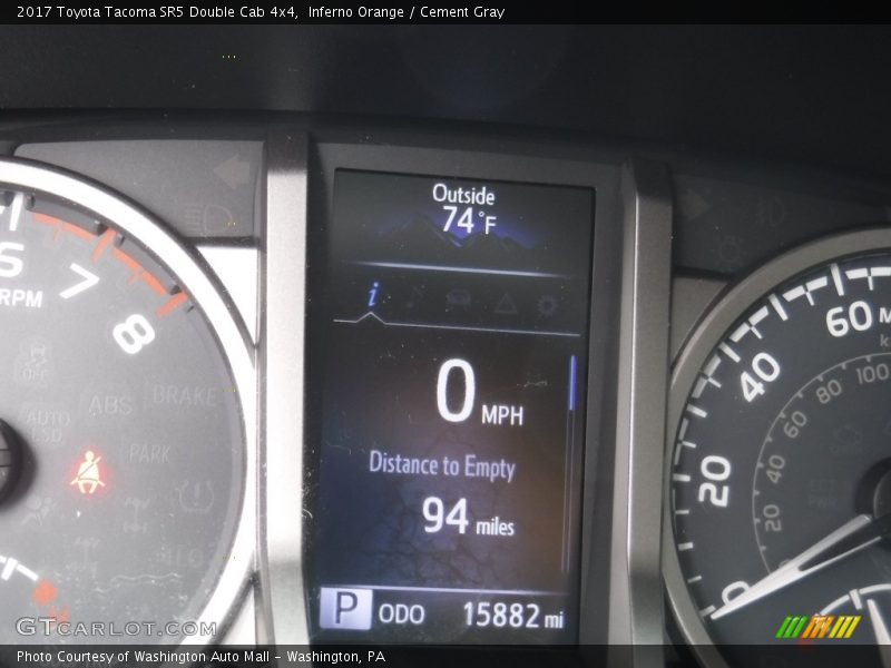 Inferno Orange / Cement Gray 2017 Toyota Tacoma SR5 Double Cab 4x4