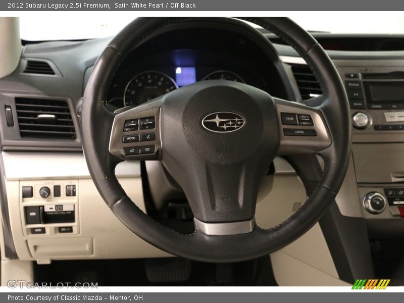 Satin White Pearl / Off Black 2012 Subaru Legacy 2.5i Premium