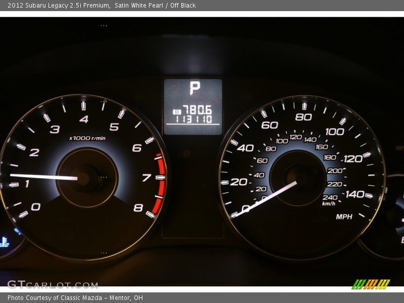 Satin White Pearl / Off Black 2012 Subaru Legacy 2.5i Premium
