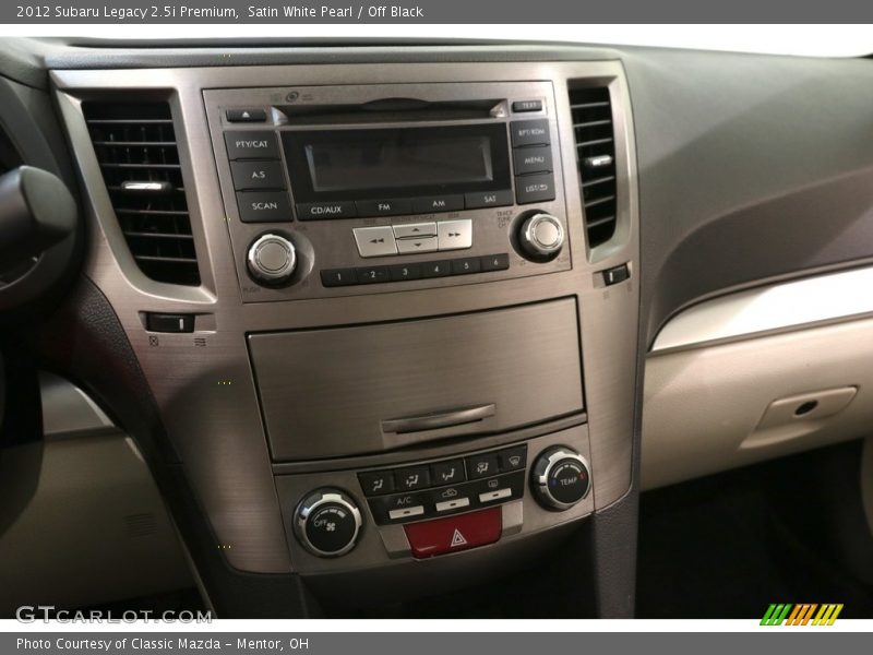 Satin White Pearl / Off Black 2012 Subaru Legacy 2.5i Premium
