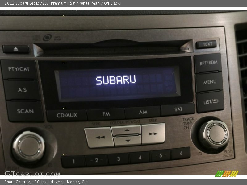 Satin White Pearl / Off Black 2012 Subaru Legacy 2.5i Premium