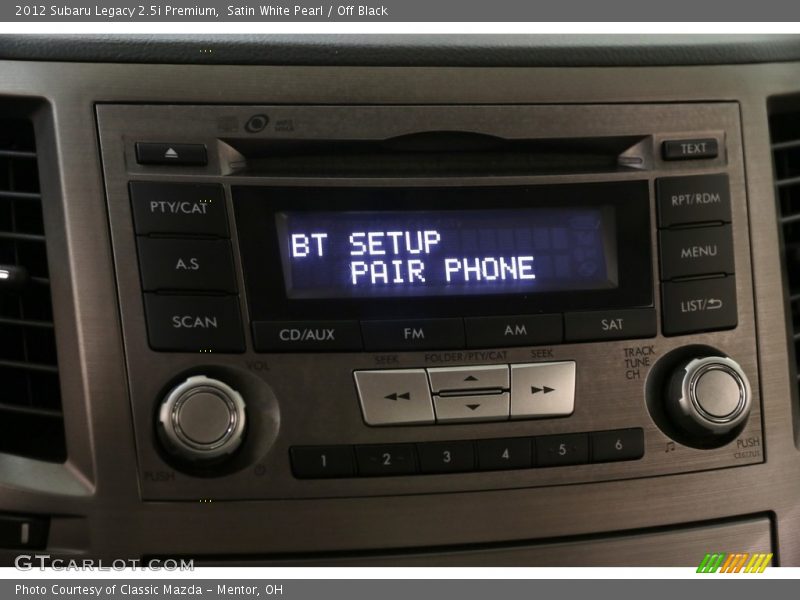 Satin White Pearl / Off Black 2012 Subaru Legacy 2.5i Premium