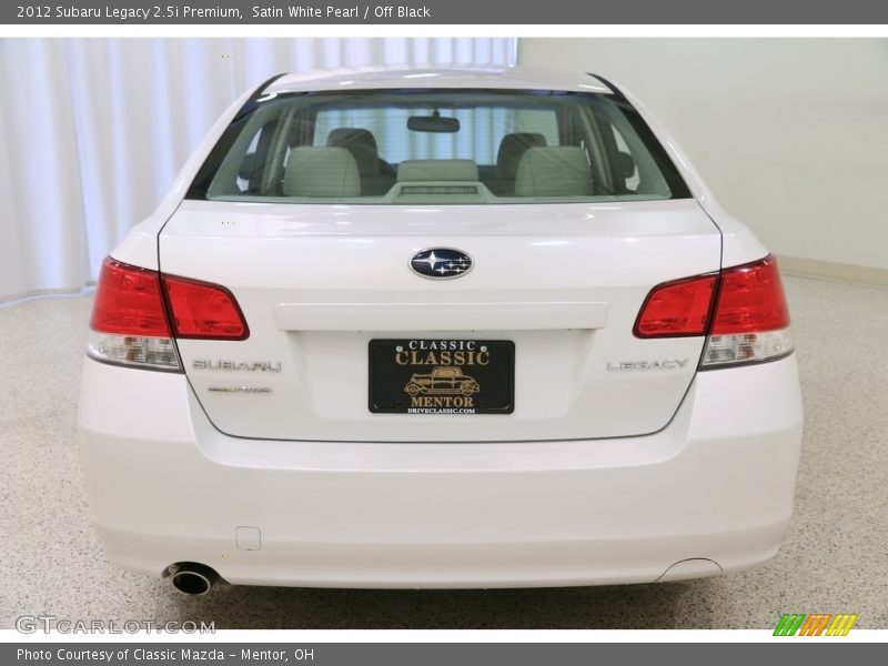 Satin White Pearl / Off Black 2012 Subaru Legacy 2.5i Premium