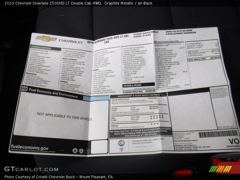 Graphite Metallic / Jet Black 2019 Chevrolet Silverado 2500HD LT Double Cab 4WD