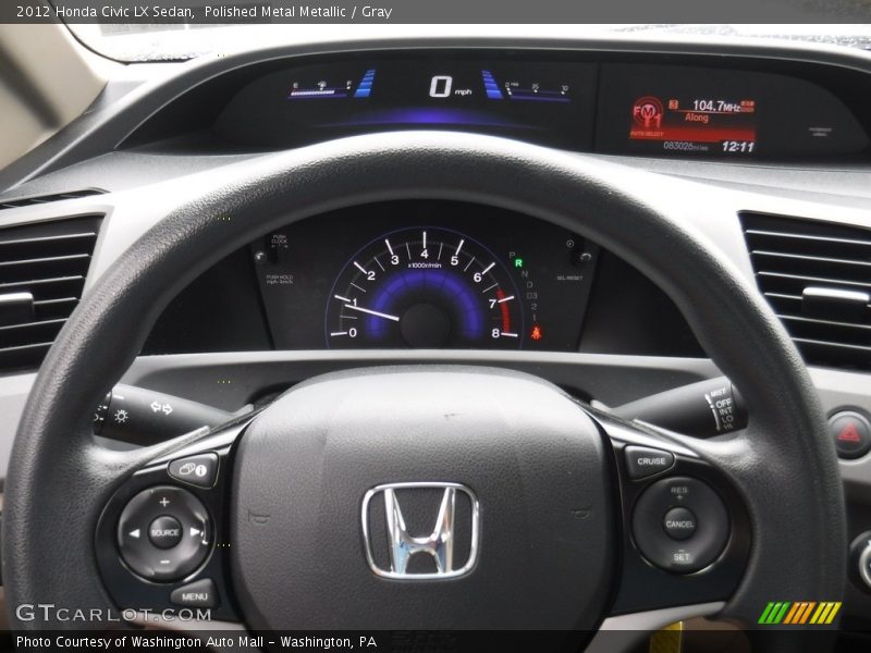 Polished Metal Metallic / Gray 2012 Honda Civic LX Sedan