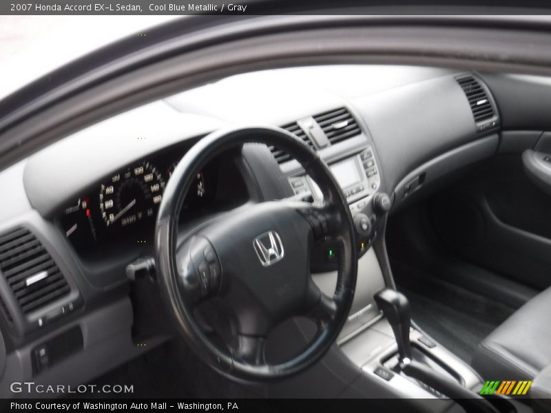 Cool Blue Metallic / Gray 2007 Honda Accord EX-L Sedan