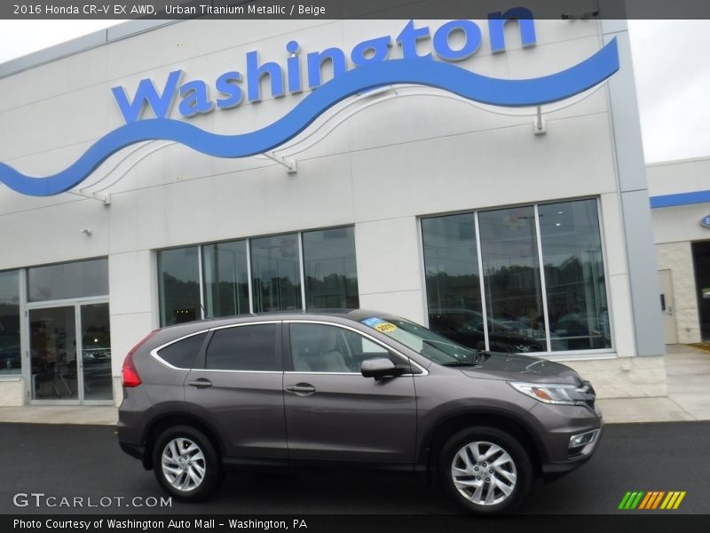 Urban Titanium Metallic / Beige 2016 Honda CR-V EX AWD