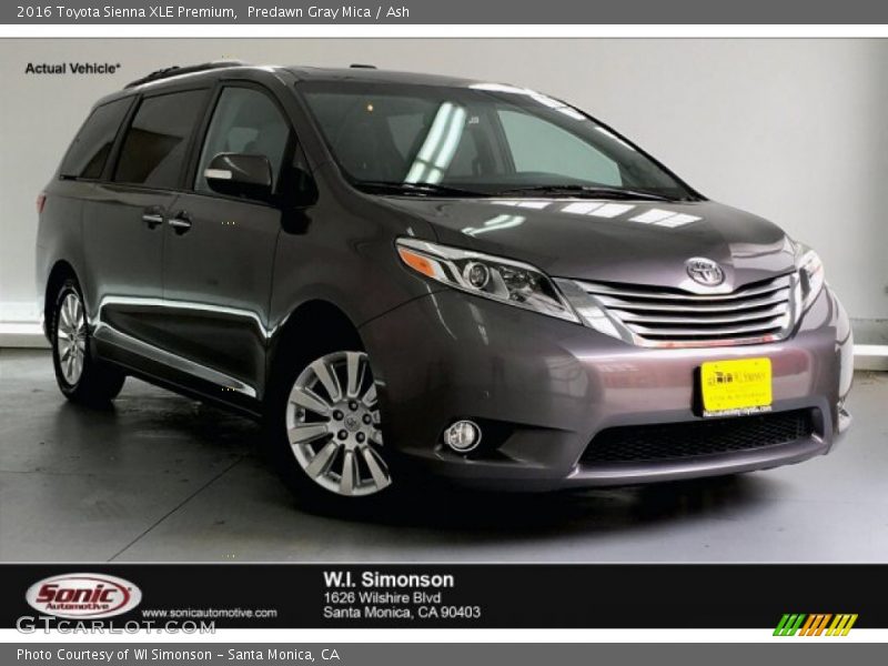 Predawn Gray Mica / Ash 2016 Toyota Sienna XLE Premium