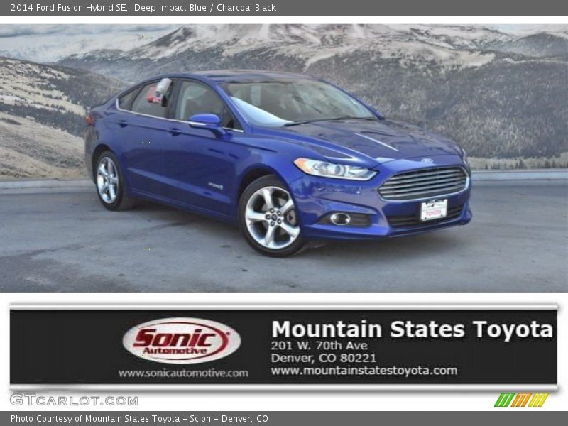 Deep Impact Blue / Charcoal Black 2014 Ford Fusion Hybrid SE