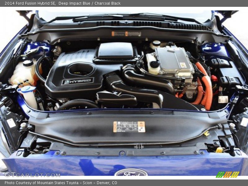 Deep Impact Blue / Charcoal Black 2014 Ford Fusion Hybrid SE