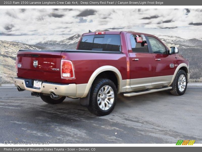 Deep Cherry Red Pearl / Canyon Brown/Light Frost Beige 2013 Ram 1500 Laramie Longhorn Crew Cab 4x4