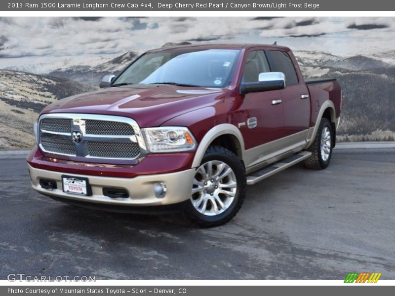 Deep Cherry Red Pearl / Canyon Brown/Light Frost Beige 2013 Ram 1500 Laramie Longhorn Crew Cab 4x4