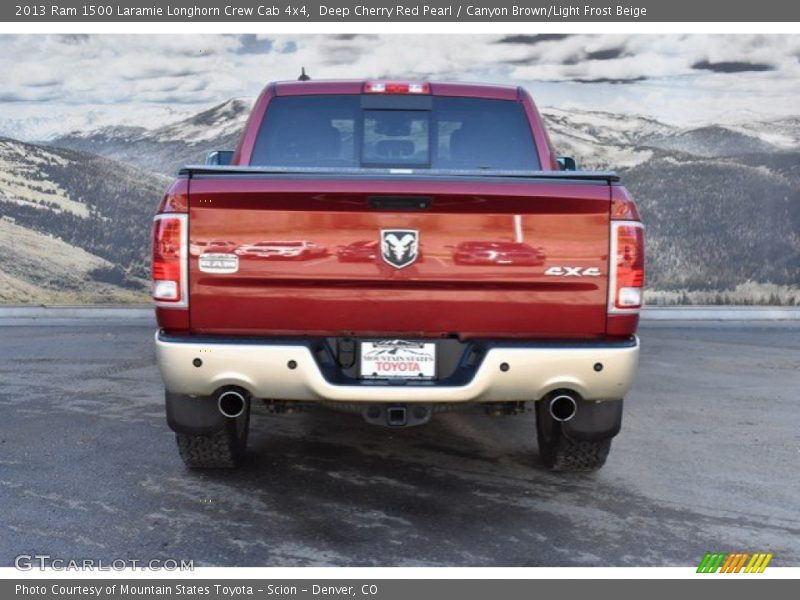 Deep Cherry Red Pearl / Canyon Brown/Light Frost Beige 2013 Ram 1500 Laramie Longhorn Crew Cab 4x4