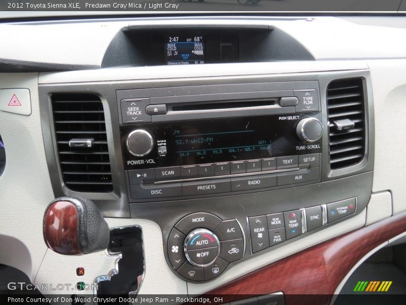 Predawn Gray Mica / Light Gray 2012 Toyota Sienna XLE