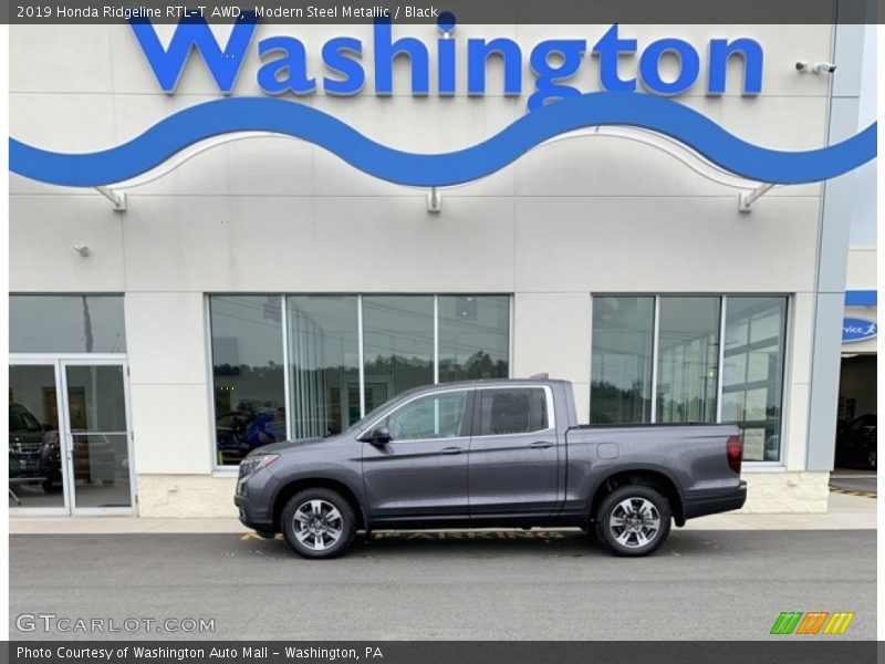 Modern Steel Metallic / Black 2019 Honda Ridgeline RTL-T AWD