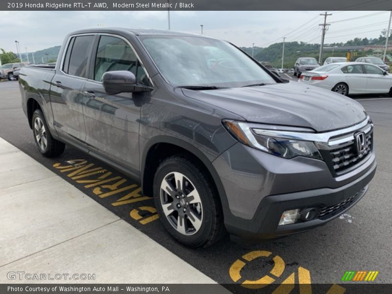 Modern Steel Metallic / Black 2019 Honda Ridgeline RTL-T AWD