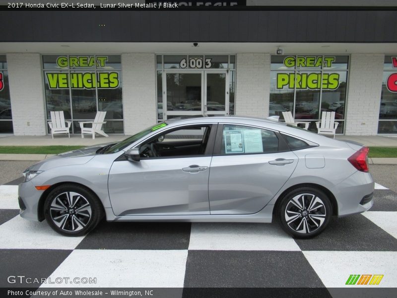 Lunar Silver Metallic / Black 2017 Honda Civic EX-L Sedan