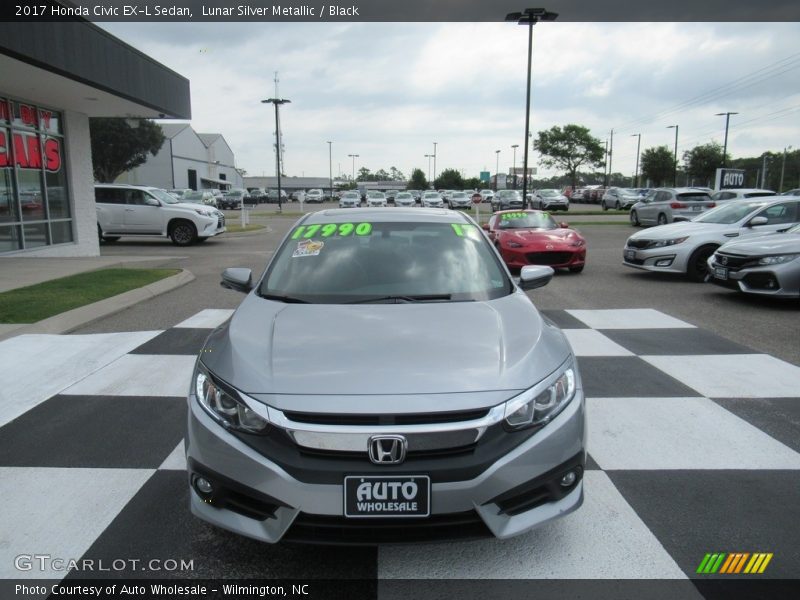 Lunar Silver Metallic / Black 2017 Honda Civic EX-L Sedan