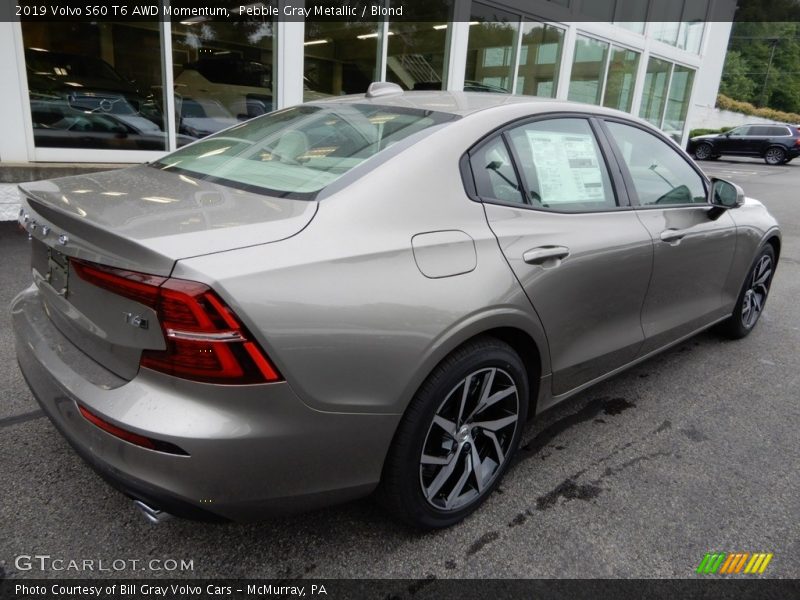 Pebble Gray Metallic / Blond 2019 Volvo S60 T6 AWD Momentum