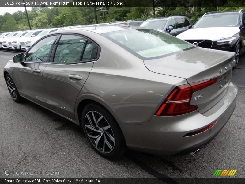 Pebble Gray Metallic / Blond 2019 Volvo S60 T6 AWD Momentum