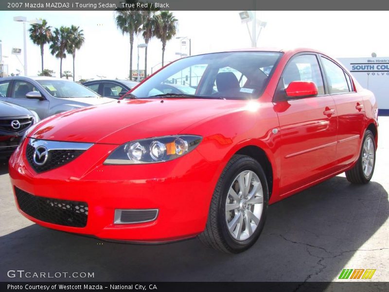 True Red / Black 2007 Mazda MAZDA3 i Touring Sedan