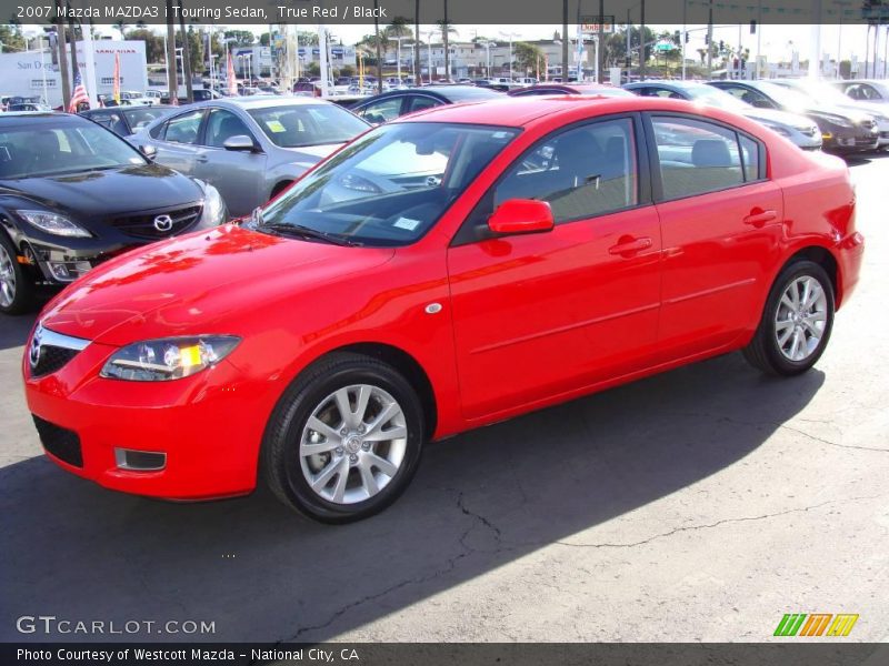 True Red / Black 2007 Mazda MAZDA3 i Touring Sedan