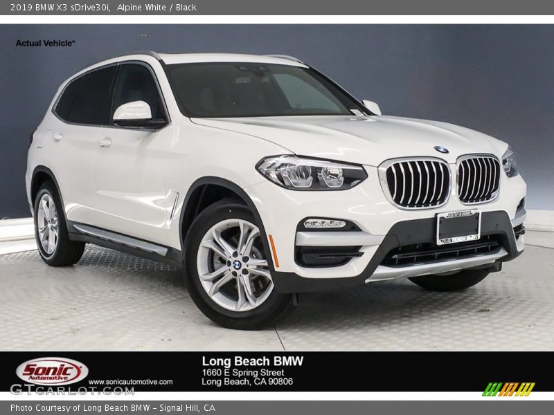 Alpine White / Black 2019 BMW X3 sDrive30i