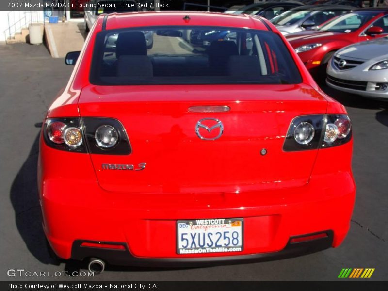 True Red / Black 2007 Mazda MAZDA3 i Touring Sedan