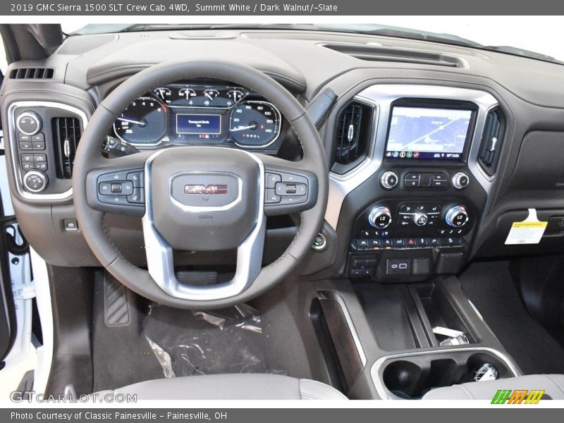 Summit White / Dark Walnut/­Slate 2019 GMC Sierra 1500 SLT Crew Cab 4WD