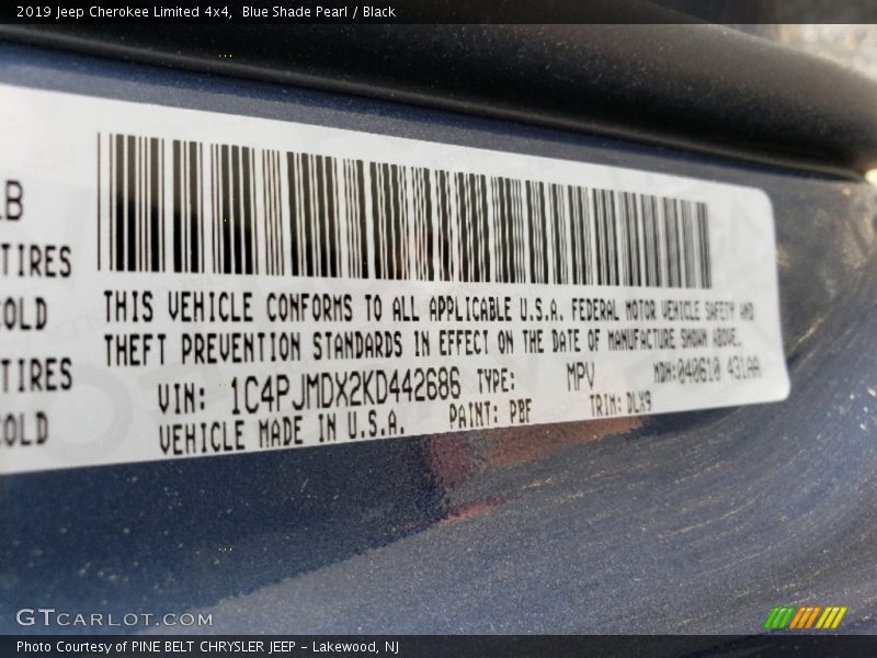 Blue Shade Pearl / Black 2019 Jeep Cherokee Limited 4x4