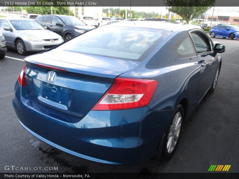 Dyno Blue Pearl / Gray 2012 Honda Civic EX Coupe