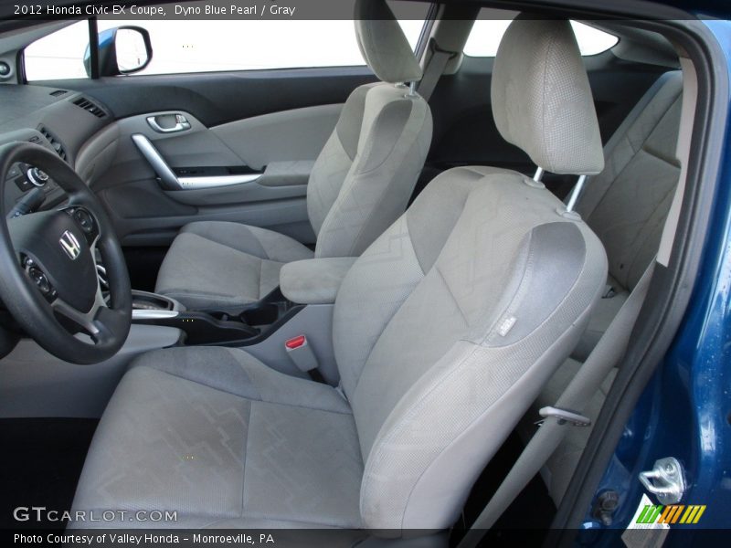 Dyno Blue Pearl / Gray 2012 Honda Civic EX Coupe