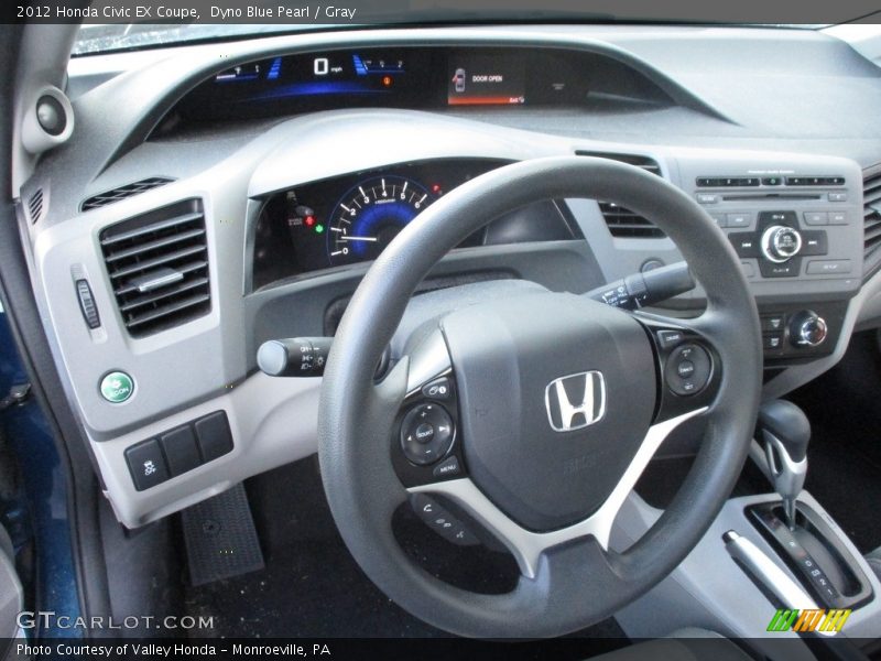 Dyno Blue Pearl / Gray 2012 Honda Civic EX Coupe