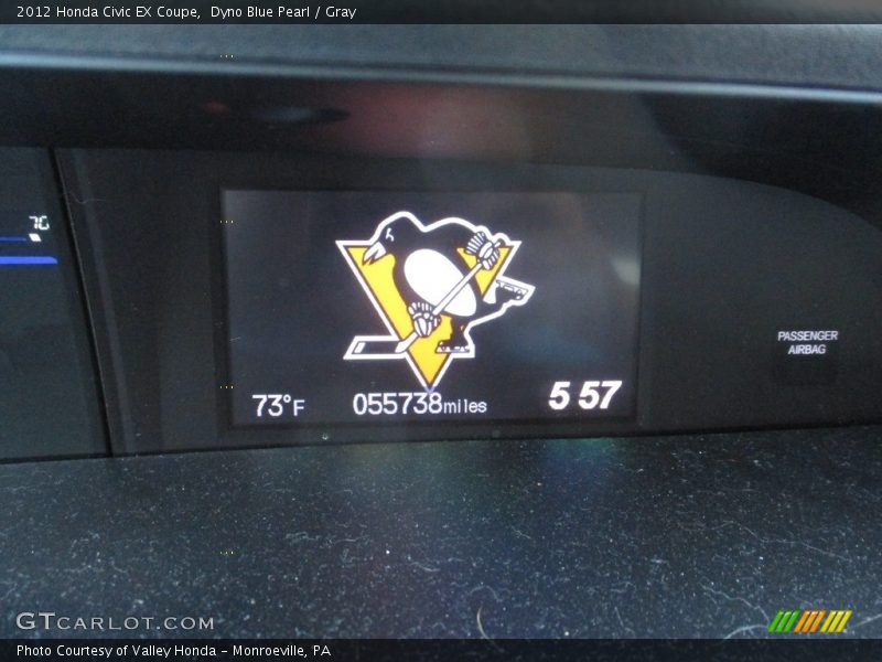 Dyno Blue Pearl / Gray 2012 Honda Civic EX Coupe