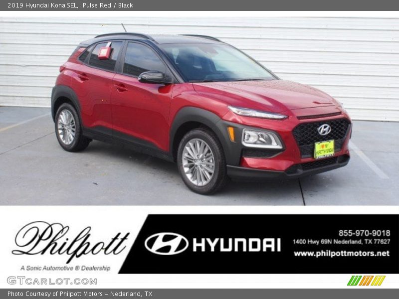 Pulse Red / Black 2019 Hyundai Kona SEL