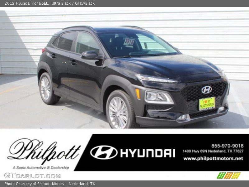 Ultra Black / Gray/Black 2019 Hyundai Kona SEL