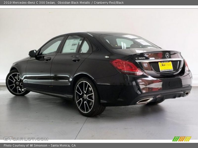 Obsidian Black Metallic / Cranberry Red/Black 2019 Mercedes-Benz C 300 Sedan