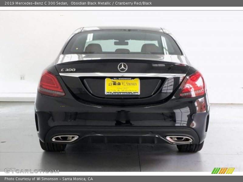 Obsidian Black Metallic / Cranberry Red/Black 2019 Mercedes-Benz C 300 Sedan