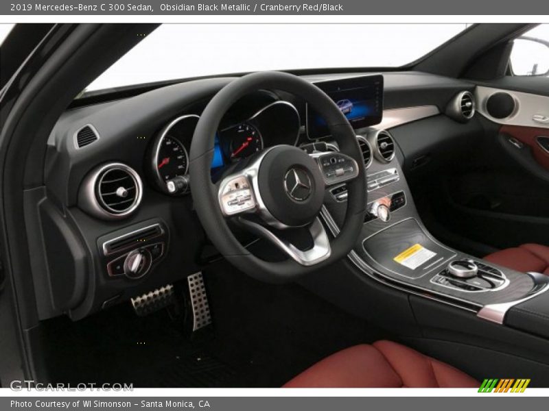 Obsidian Black Metallic / Cranberry Red/Black 2019 Mercedes-Benz C 300 Sedan