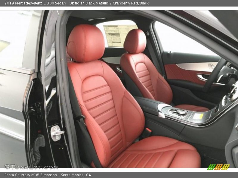 Obsidian Black Metallic / Cranberry Red/Black 2019 Mercedes-Benz C 300 Sedan