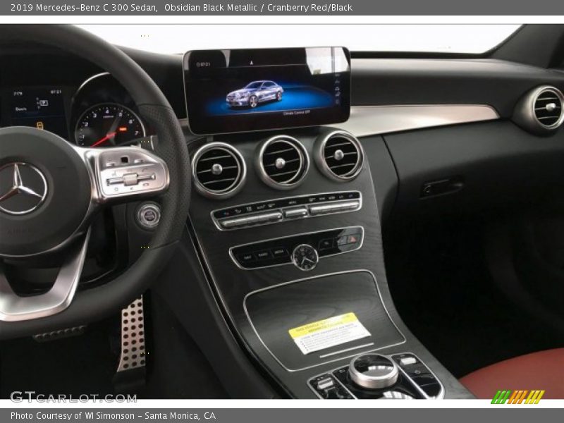 Obsidian Black Metallic / Cranberry Red/Black 2019 Mercedes-Benz C 300 Sedan
