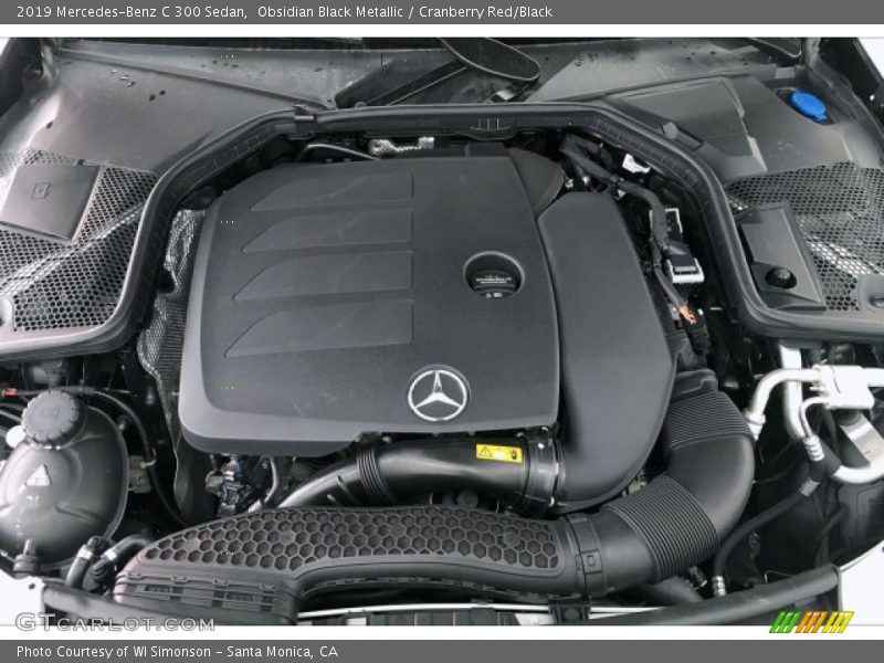 Obsidian Black Metallic / Cranberry Red/Black 2019 Mercedes-Benz C 300 Sedan