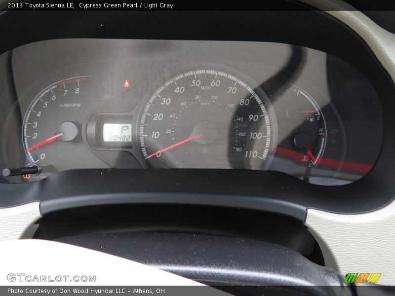 Cypress Green Pearl / Light Gray 2013 Toyota Sienna LE