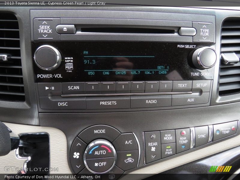 Cypress Green Pearl / Light Gray 2013 Toyota Sienna LE