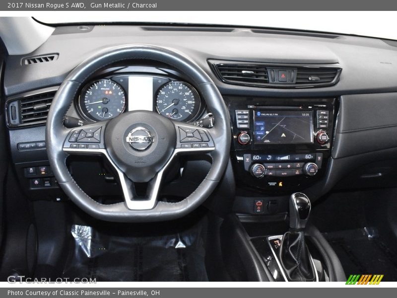 Gun Metallic / Charcoal 2017 Nissan Rogue S AWD