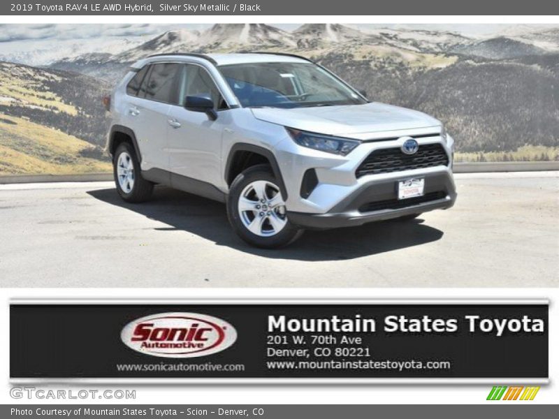 Silver Sky Metallic / Black 2019 Toyota RAV4 LE AWD Hybrid