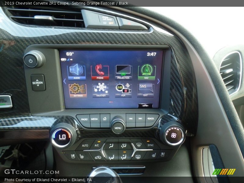 Controls of 2019 Corvette ZR1 Coupe