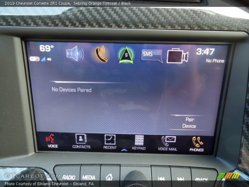 Controls of 2019 Corvette ZR1 Coupe
